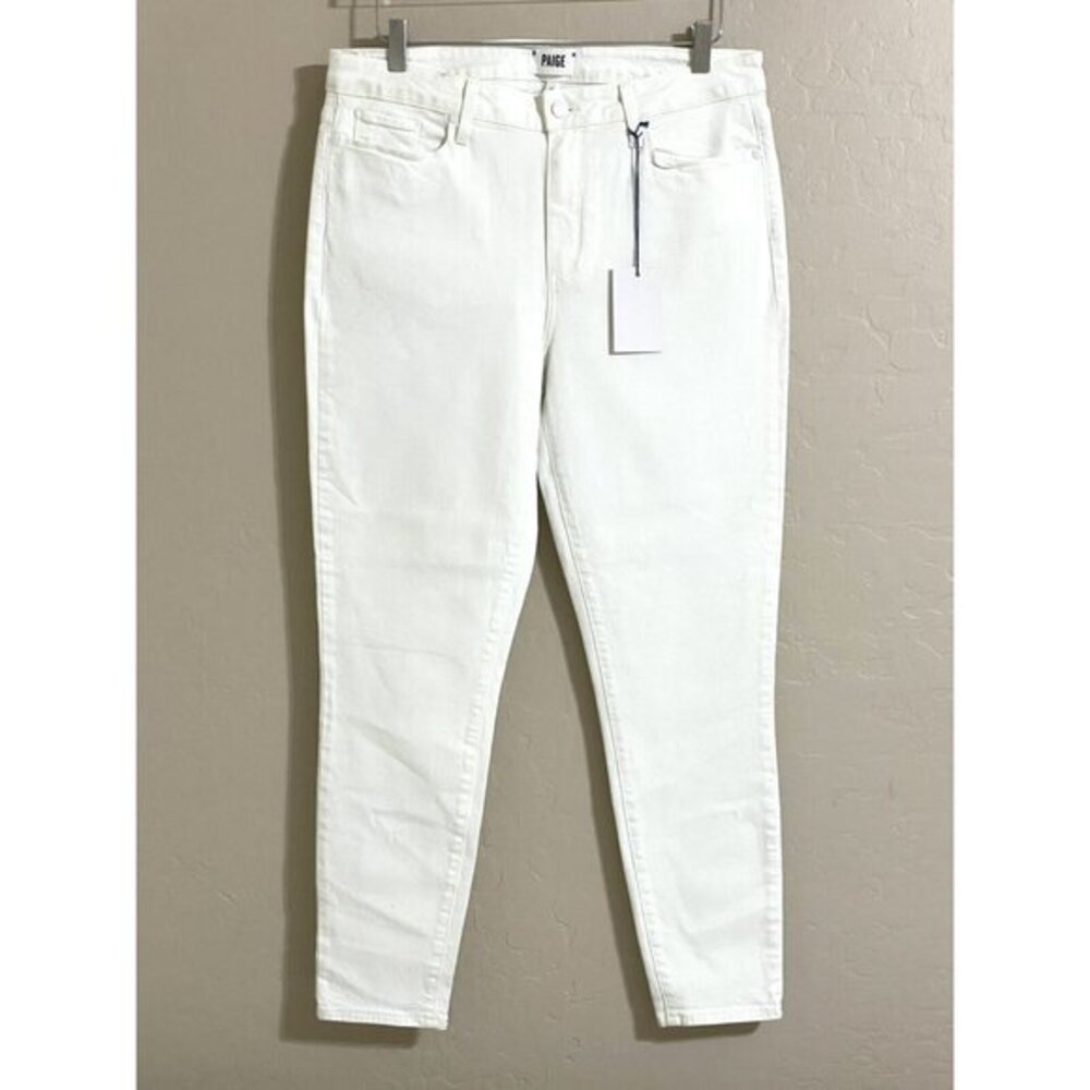 Paige Denim Hoxton Ankle Skinny Stretch Jeans White Mid Rise SZ 32 NWT